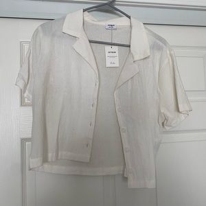 Off-White cropped cotton on button up